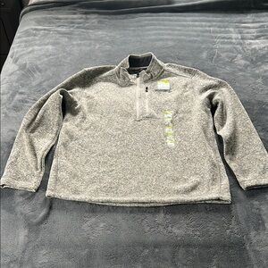NWT Eddie Bauer Men’s Gray Quarter-Zip Sweater Fleece Pullover - Large